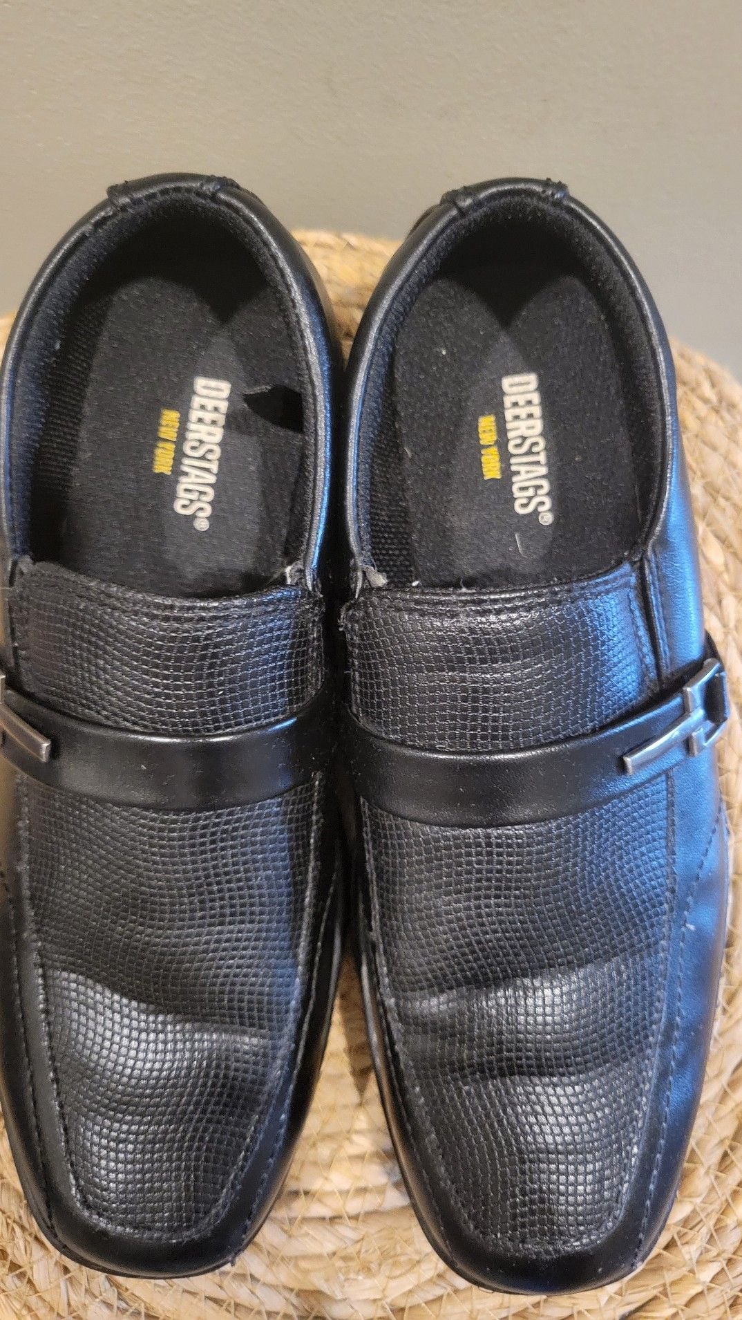 Deer Stags Bold Boys Black Loafers Size 2M 13