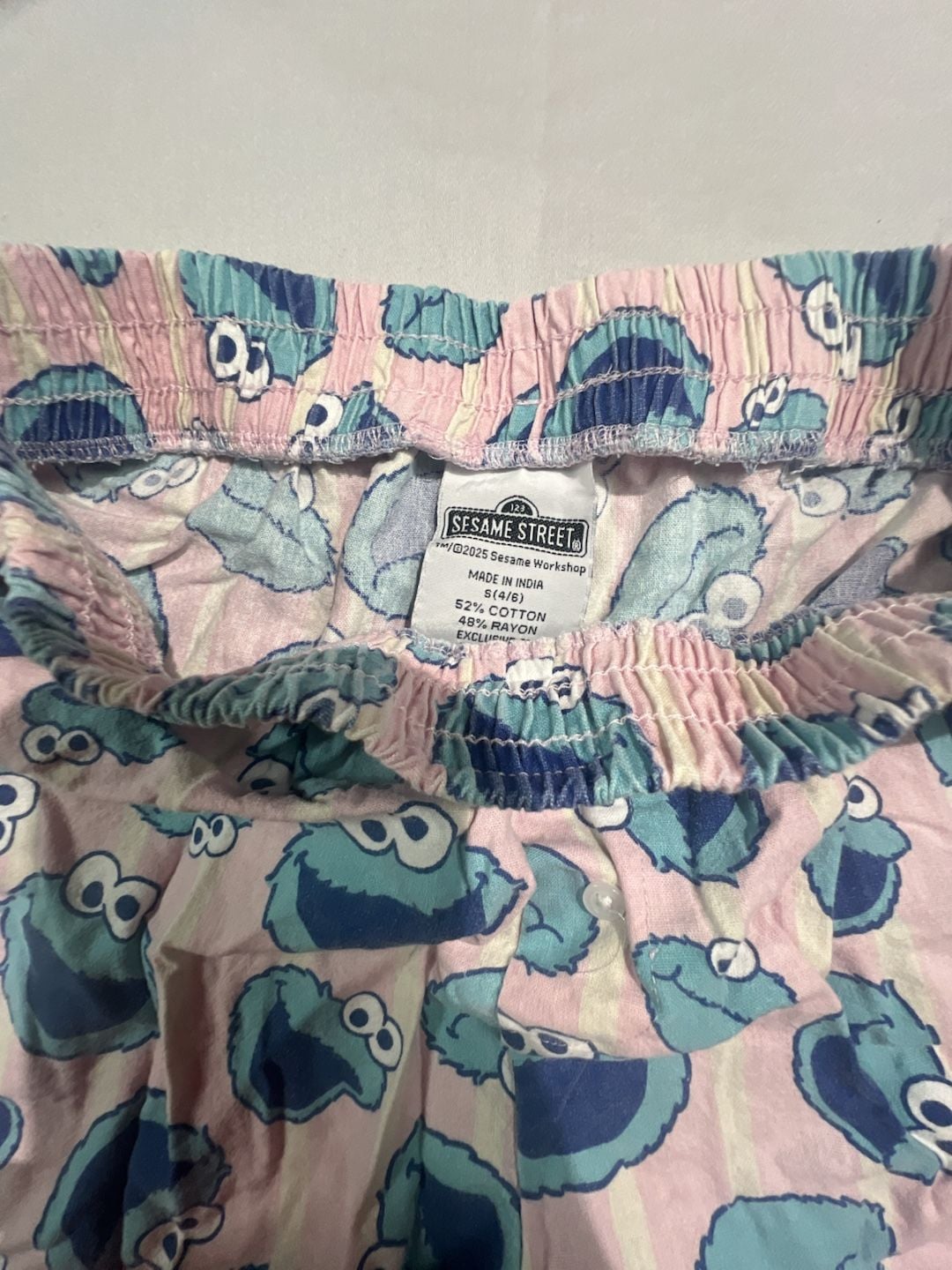 Sesame Street Cookie Monster Pajama Set Size XS/S 9