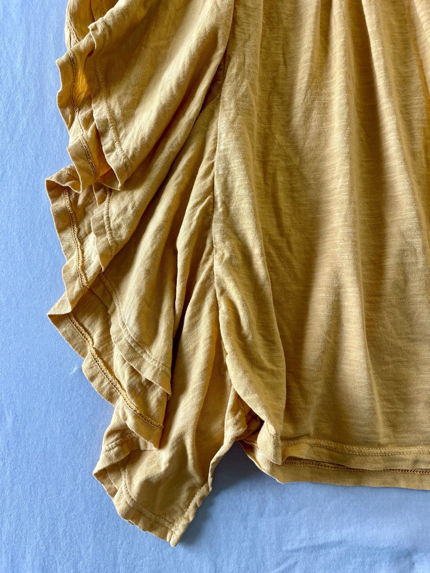 Wonderly Women's Mustard Yellow Ruffle Sleeve Blouse Size M 7