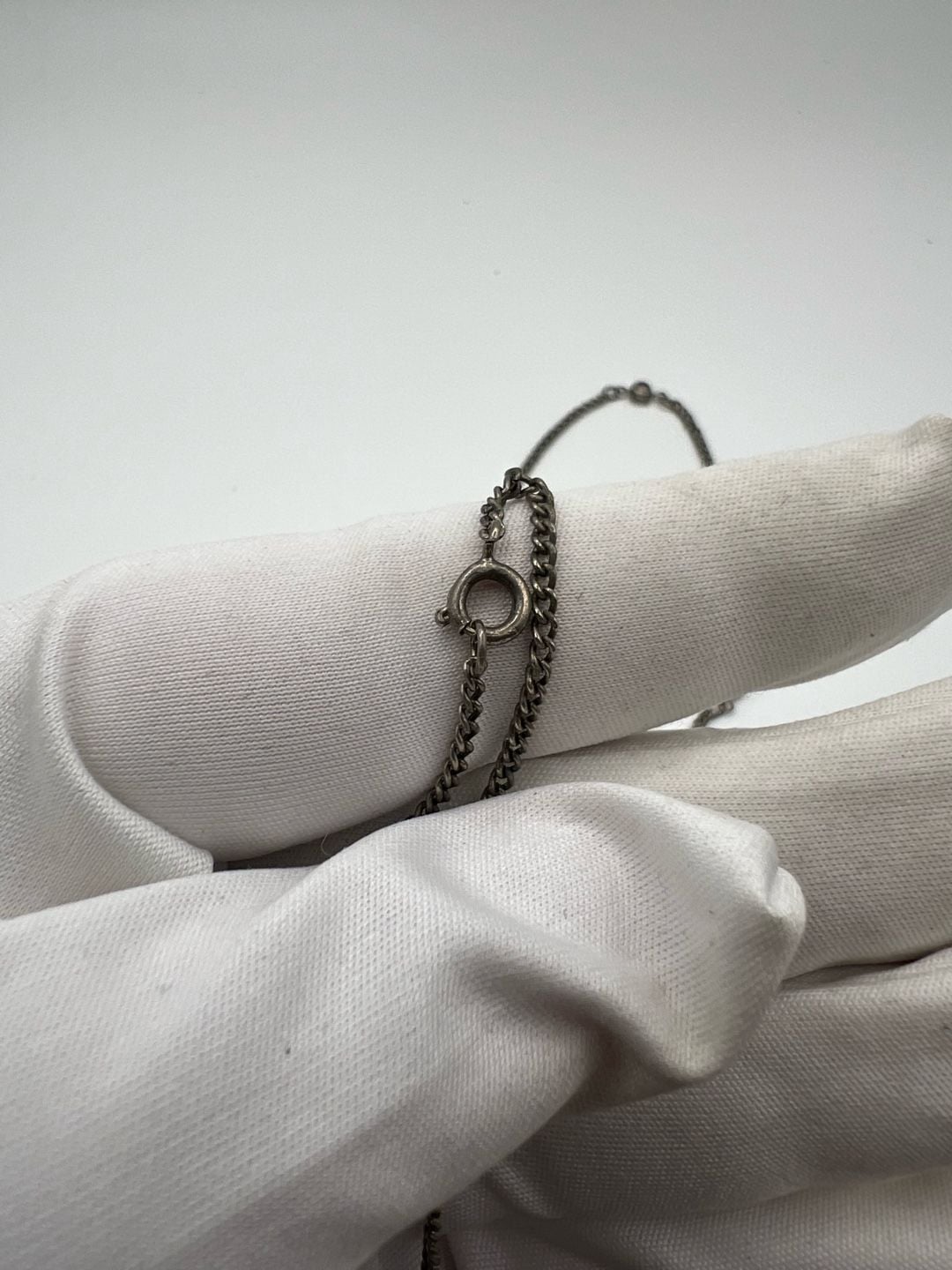 Silver Tone Station Necklace with Clear Rhinestone Accents 8
