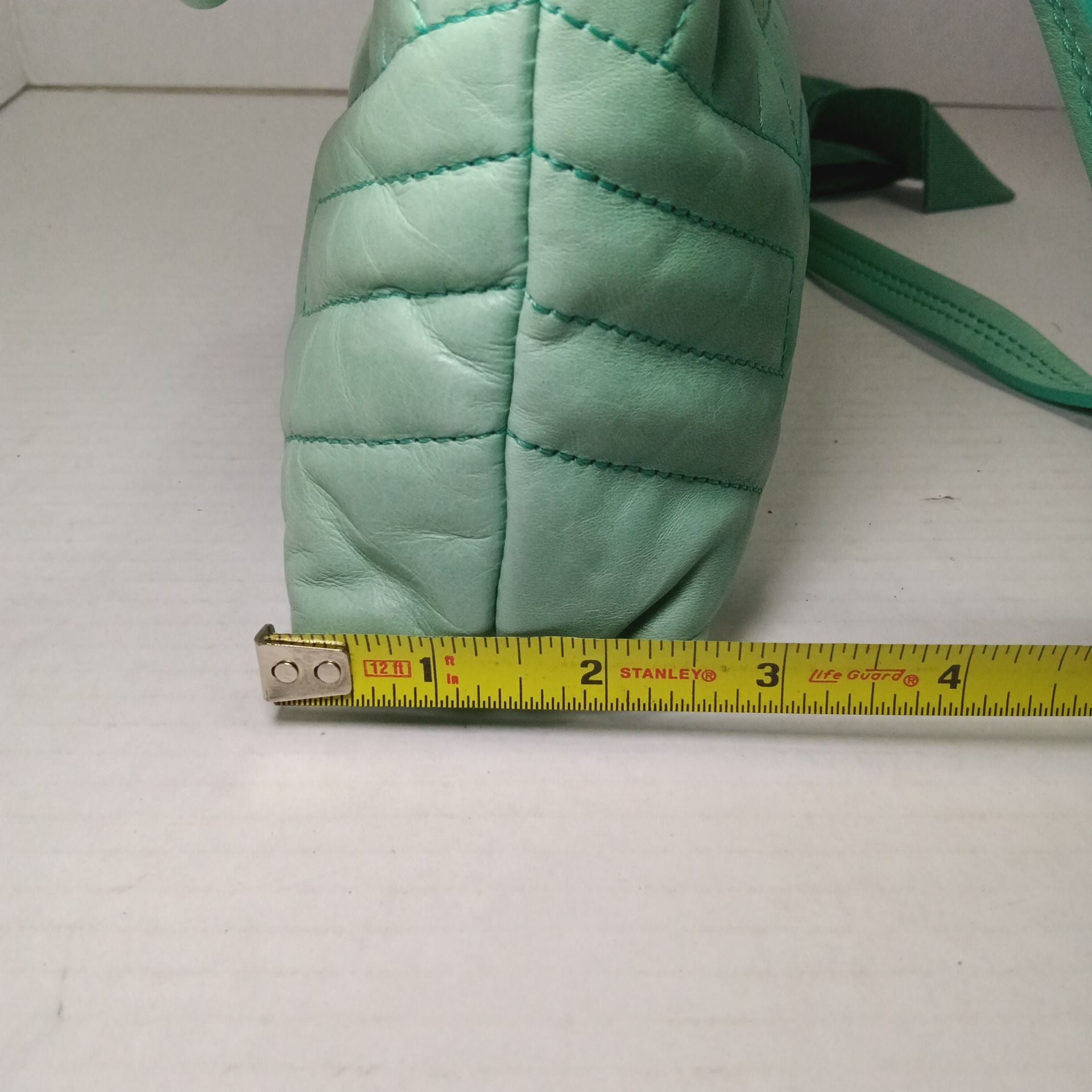 Lanvin Paris Quilted Leather Crossbody Bag Mint Green 12