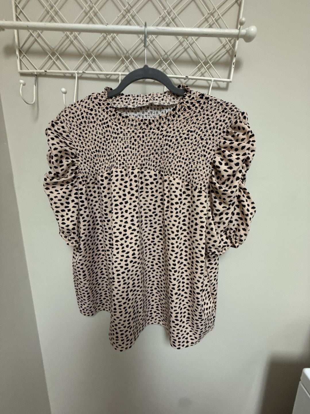 Target Universal Thread Smocked Puff Sleeve Blouse Animal Print 2