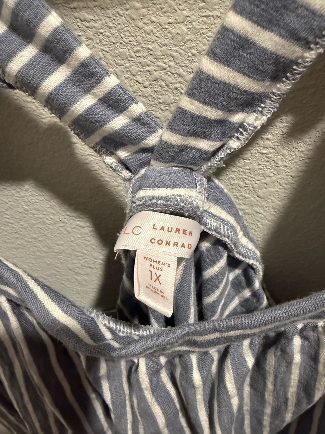 LC Lauren Conrad Women's Plus 1X Striped Ruffle Strap Tank Top 4