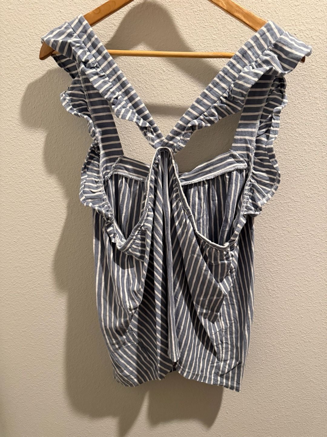 LC Lauren Conrad Women's Plus 1X Striped Ruffle Strap Tank Top 10