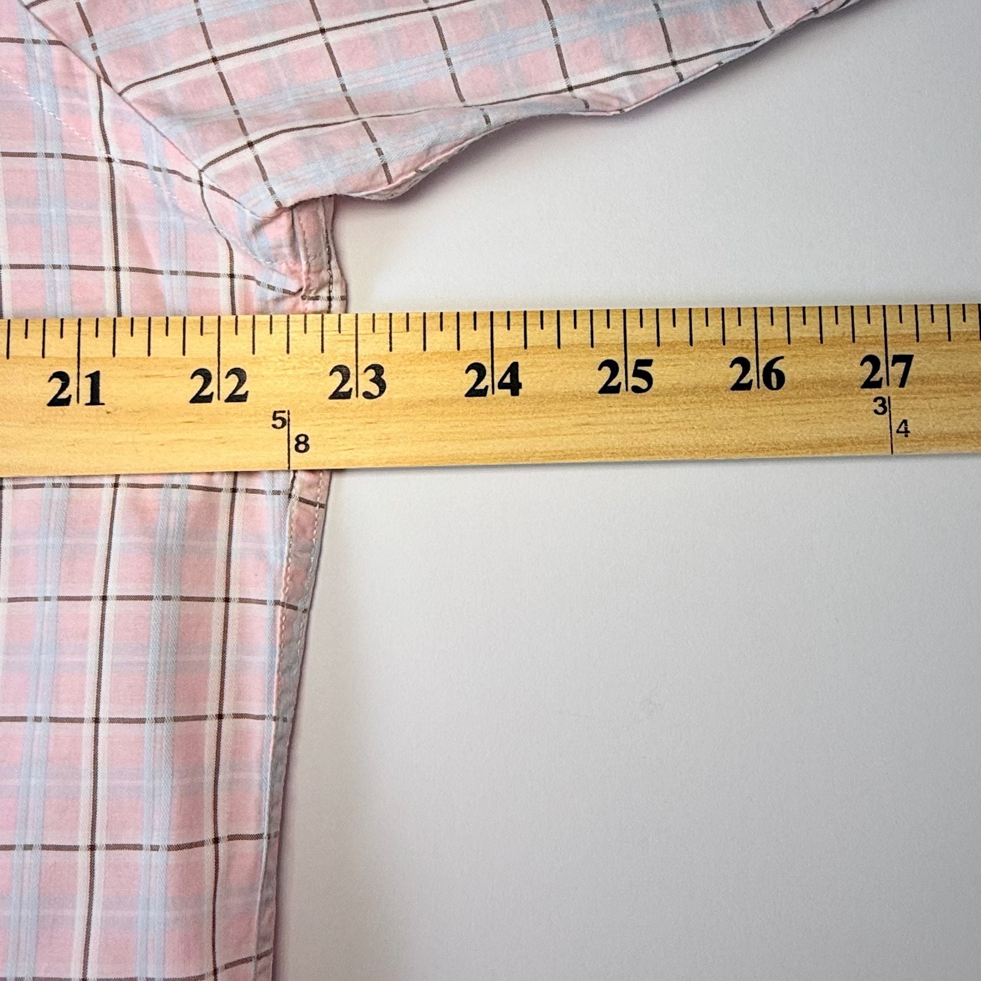 Lacoste Long Sleeve Button Down Shirt Size 42 Pink Plaid 8