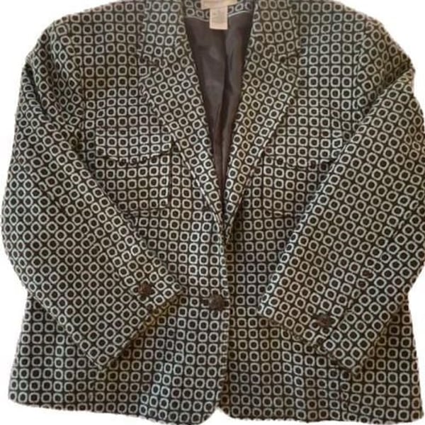 Real 90s Vintage Worthington Geometric Print Blazer Size 18