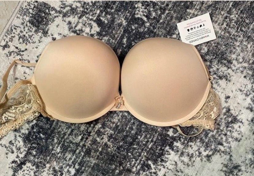 Women's Tan Lace Push-Up Bra 36C 1