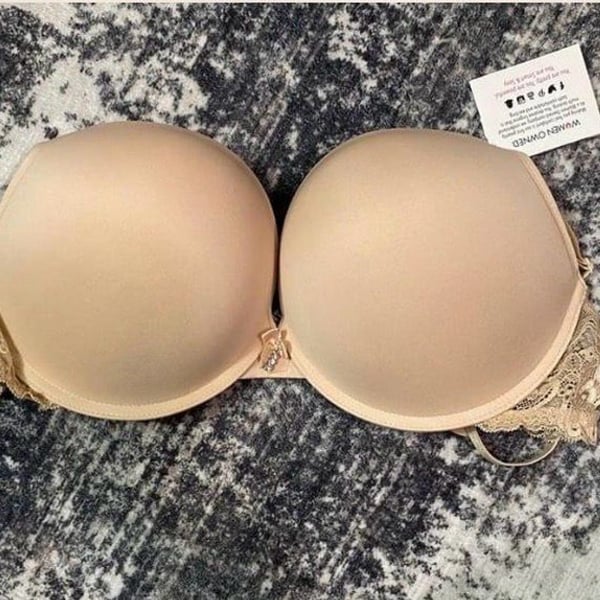 Women's Tan Lace Push-Up Bra 36C