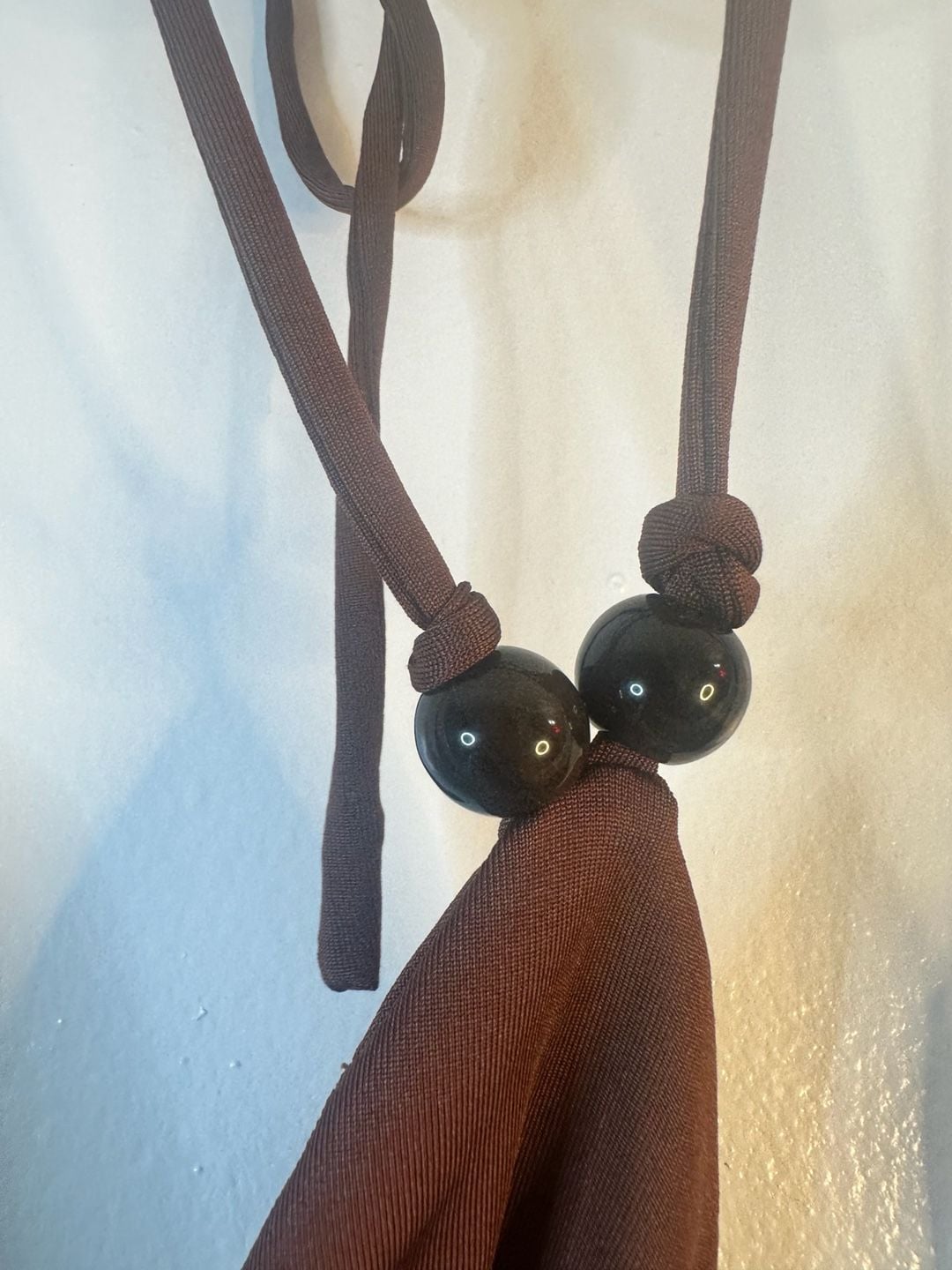 envie Brown Halter Neck Tie Front Top Size L 10