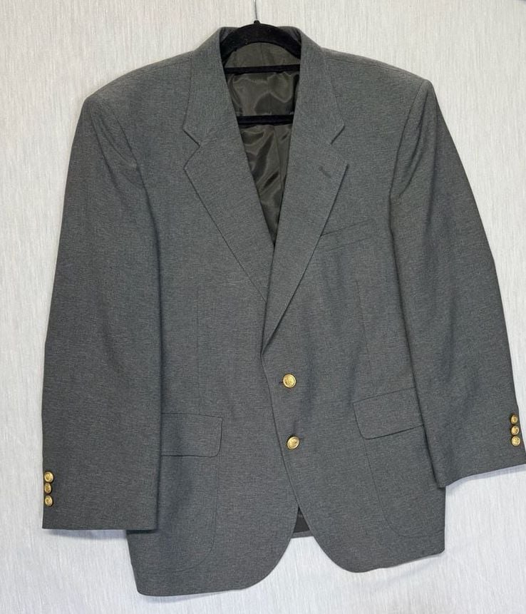 David Taylor Men's Gray Two-Button Blazer Sport Coat 2