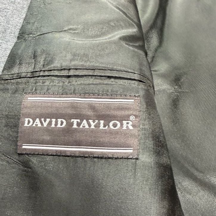 David Taylor Men's Gray Two-Button Blazer Sport Coat 9