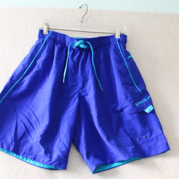 Speedo Men's Swim Trunks Size M Blue Cargo Shorts