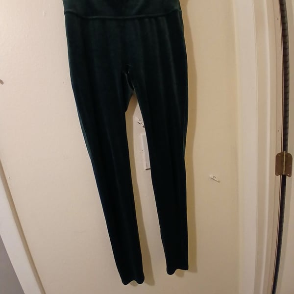 Spanx Velvet High-Waisted Leggings Dark Green