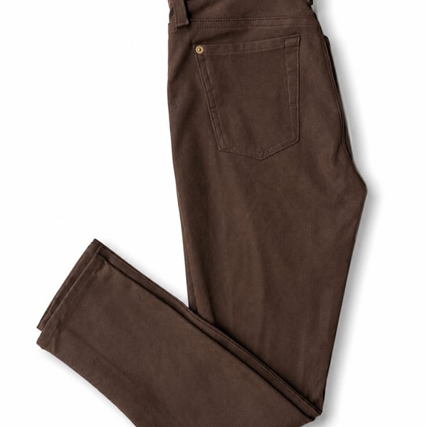 7 For All Mankind Brown Coated Skinny Jeans Size 25