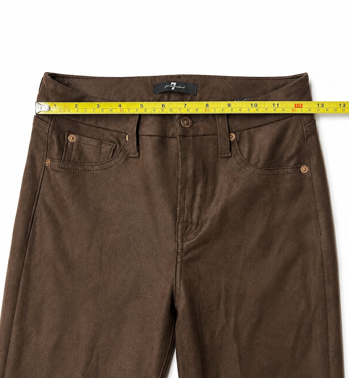 7 For All Mankind Brown Coated Skinny Jeans Size 25 6