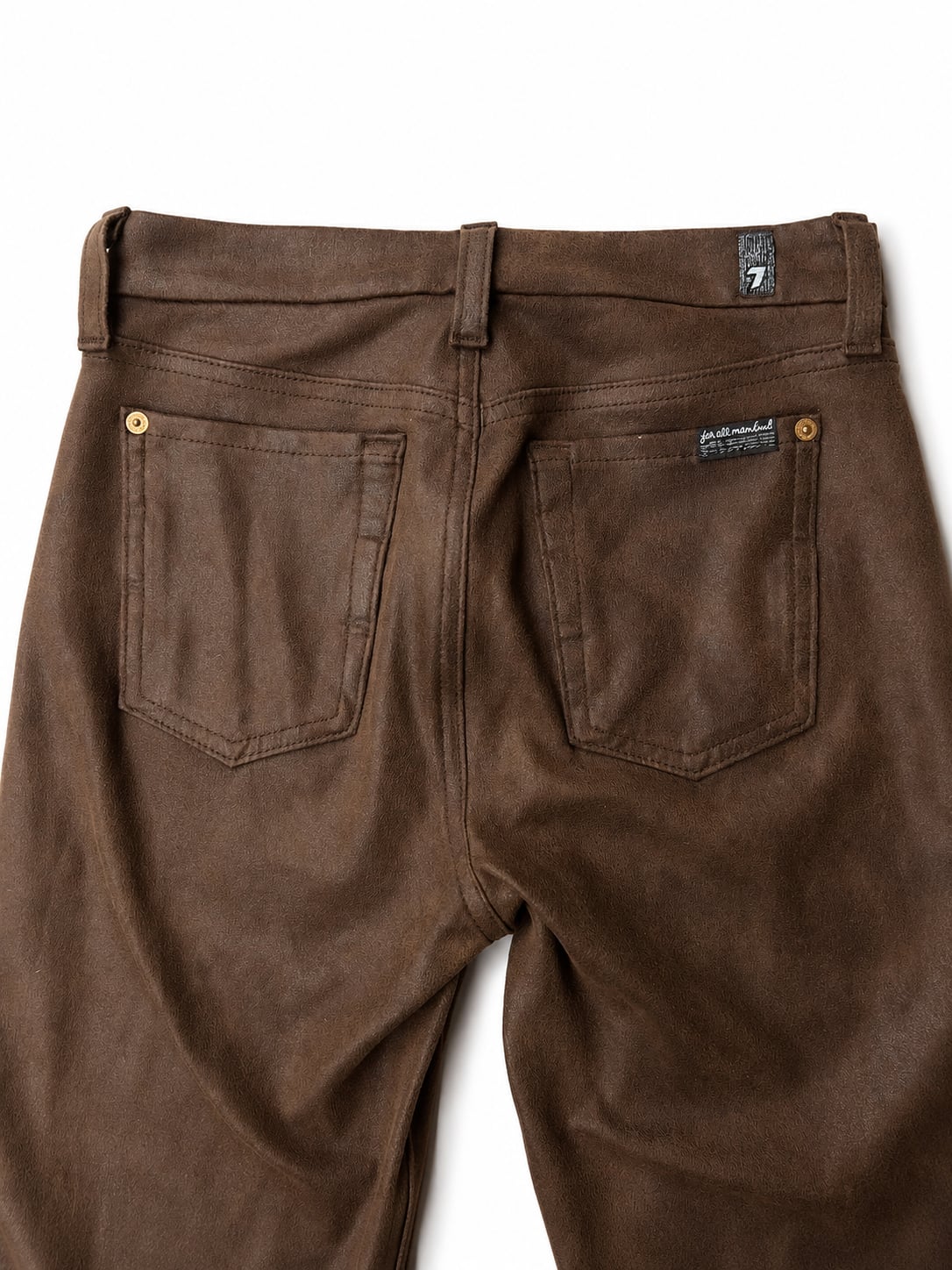 7 For All Mankind Brown Coated Skinny Jeans Size 25 9