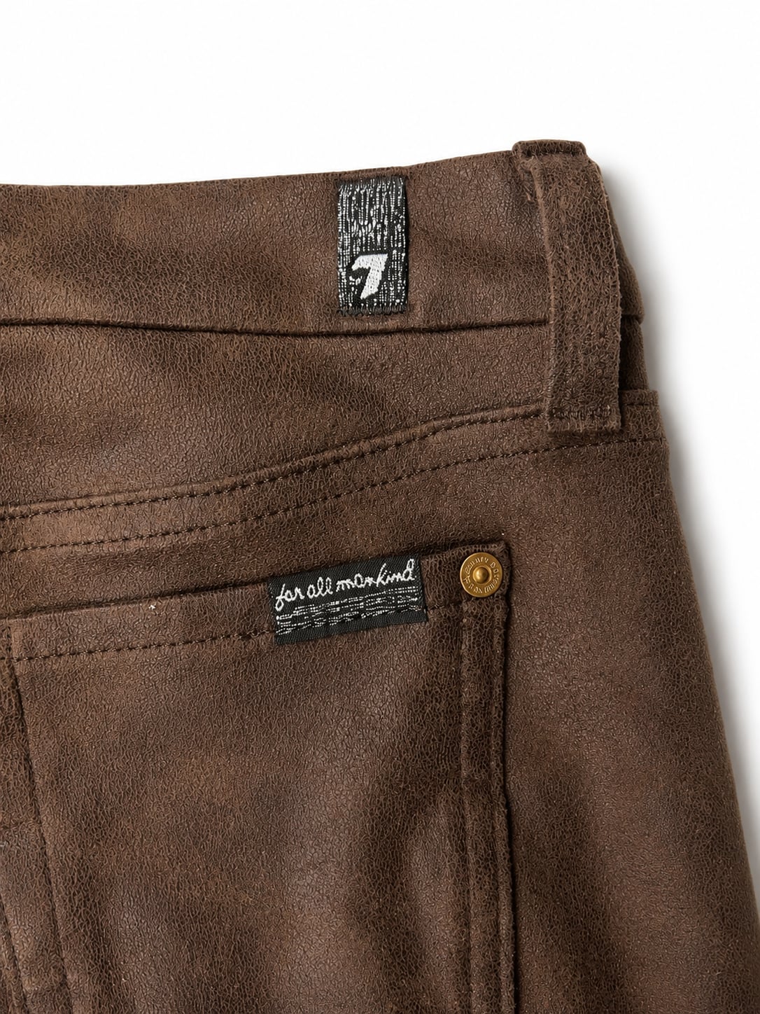 7 For All Mankind Brown Coated Skinny Jeans Size 25 10