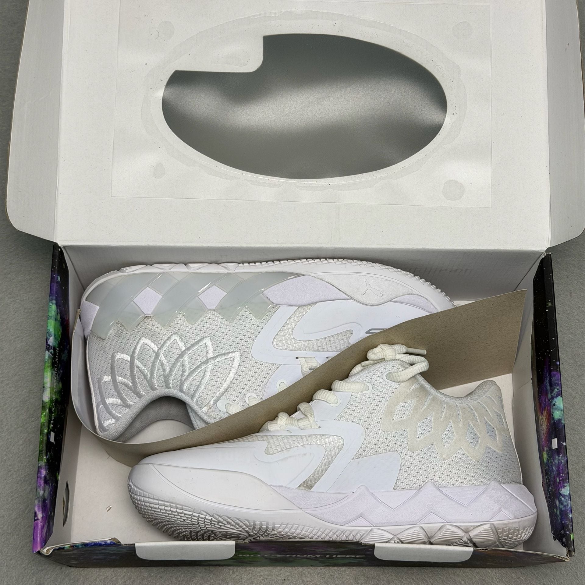 Puma MB.01 Lo JR Kids Basketball Shoes Size 6Y White Silver 377368-04 10