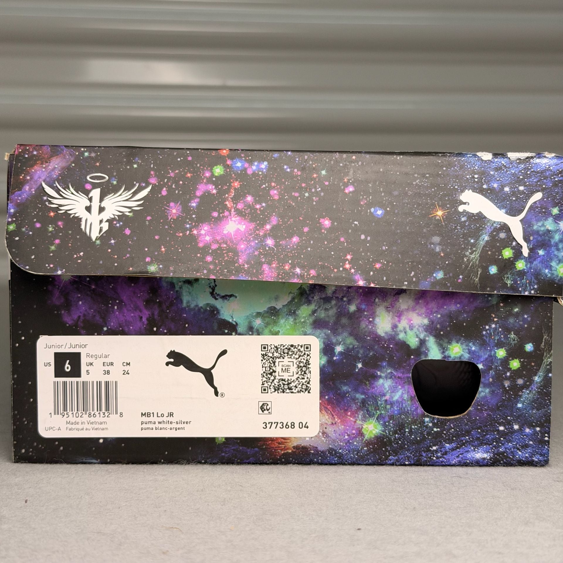Puma MB.01 Lo JR Kids Basketball Shoes Size 6Y White Silver 377368-04 11