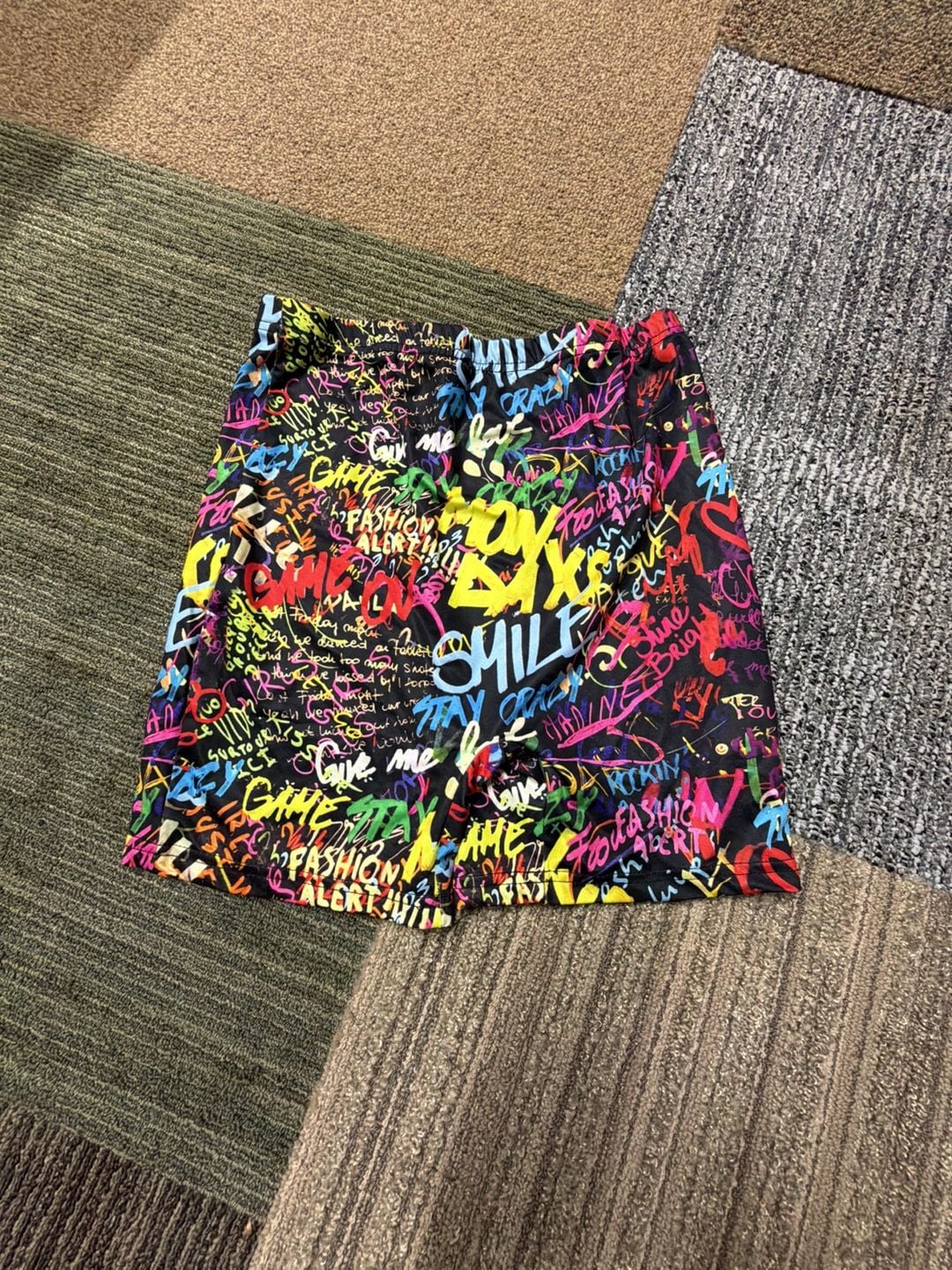 SHEIN Graffiti Print Biker Shorts Size M 1