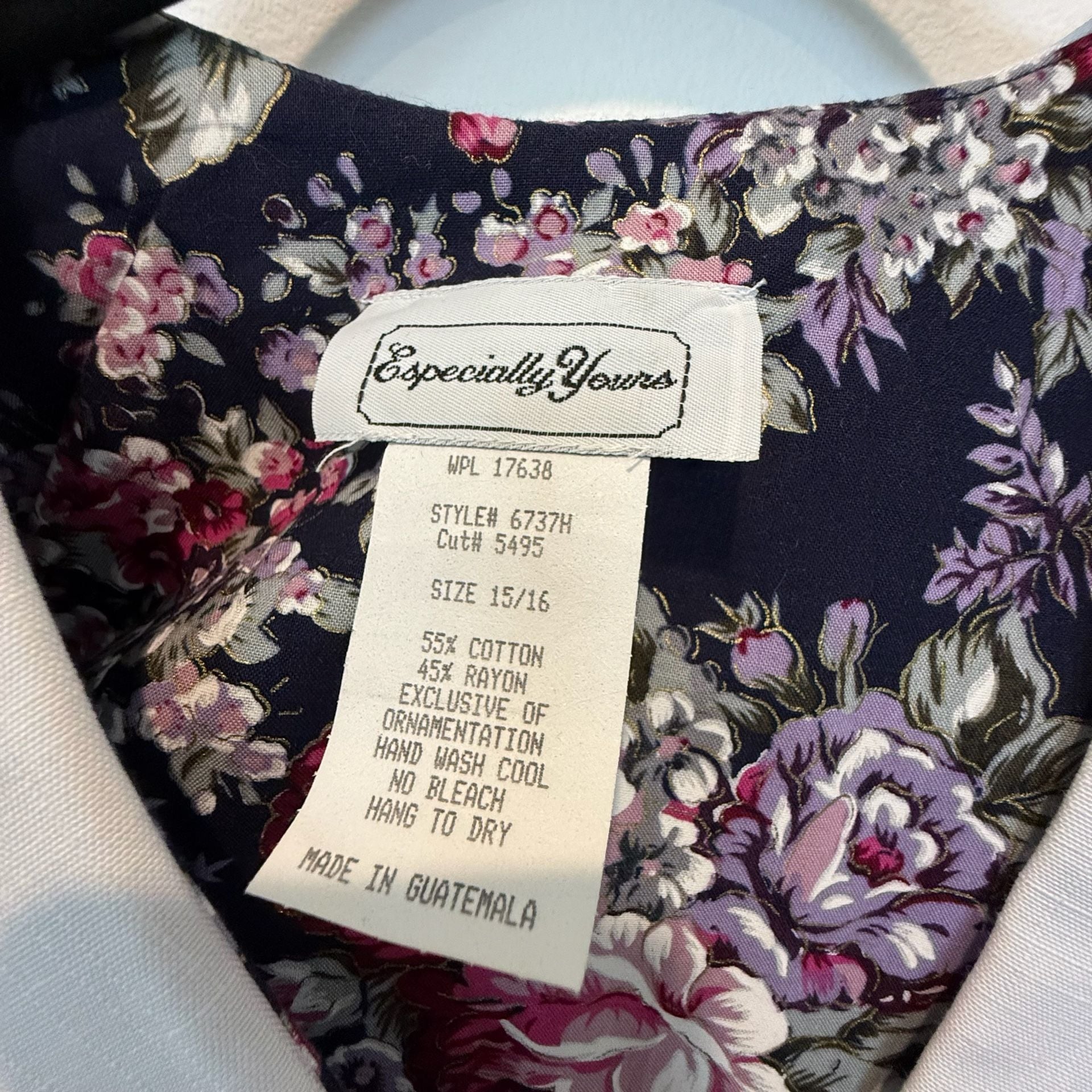Vtg 80s Especially Yours Floral Midi Dress Lace Collar Cottagecore Prairie 15/16 7