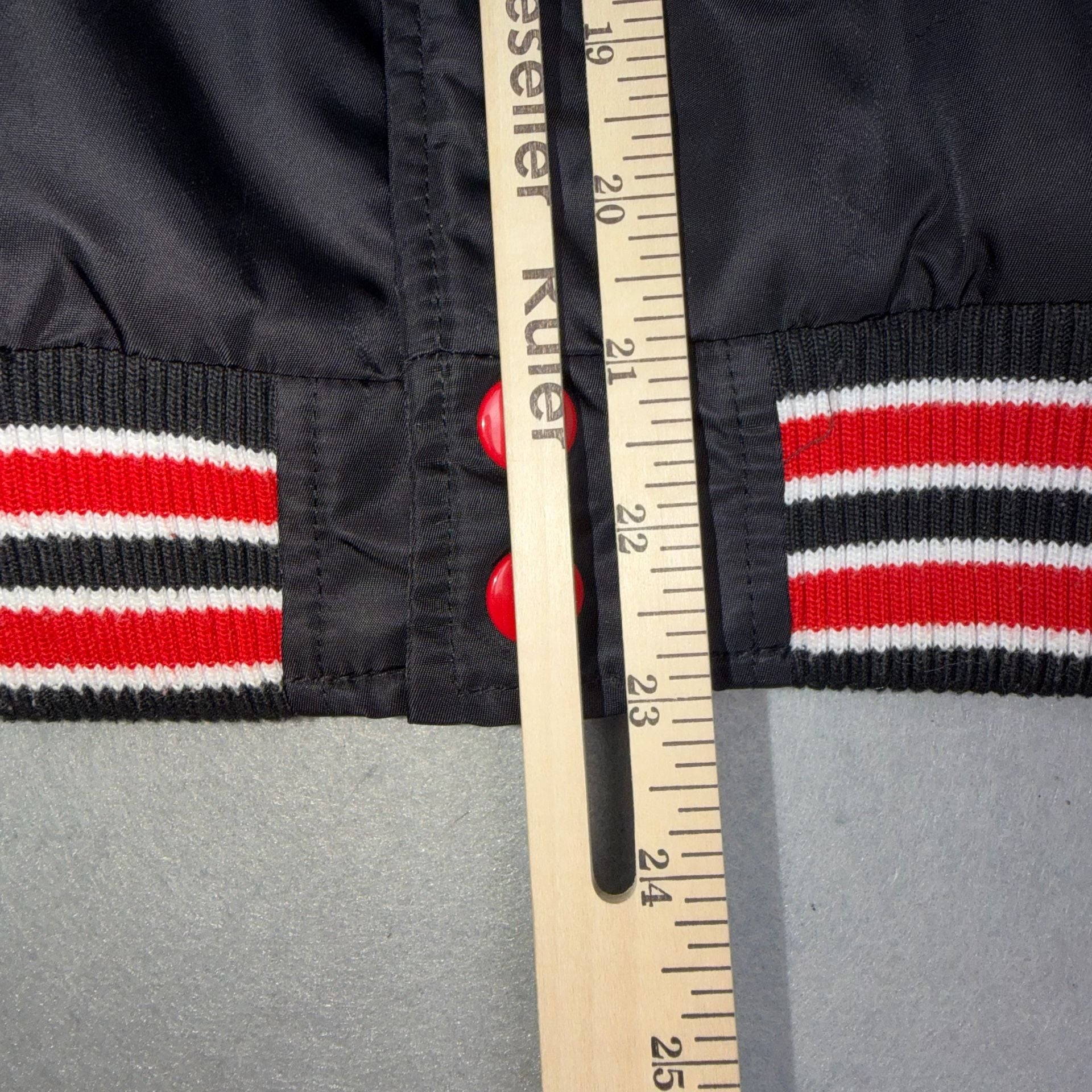 First Row Varsity Jacket Men's Size XL Multicolor Snap Bull Dog Faux Leather Mix 11