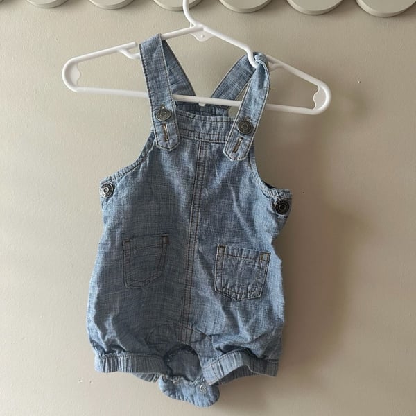 Cat & Jack Baby Denim Overalls Romper Size 0-3M