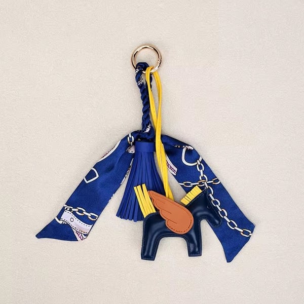 Navy Blue Horse Charm w/ Scarf Bag Charm
