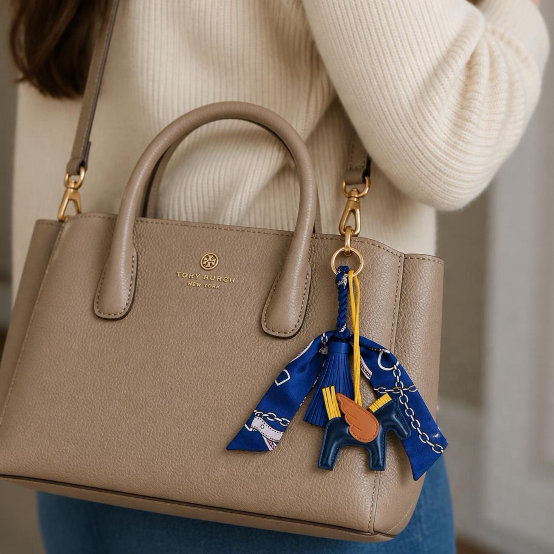 Navy Blue Horse Charm w/ Scarf Bag Charm 2