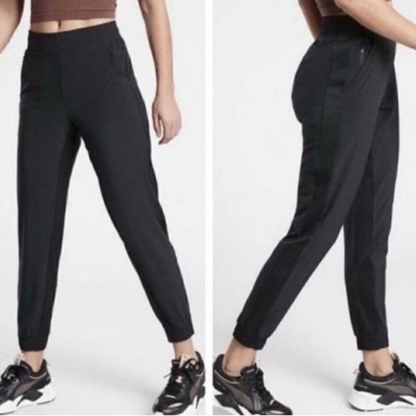 Athleta Brooklyn Textured/ Camo Black Lined Jogger Pants Size 0