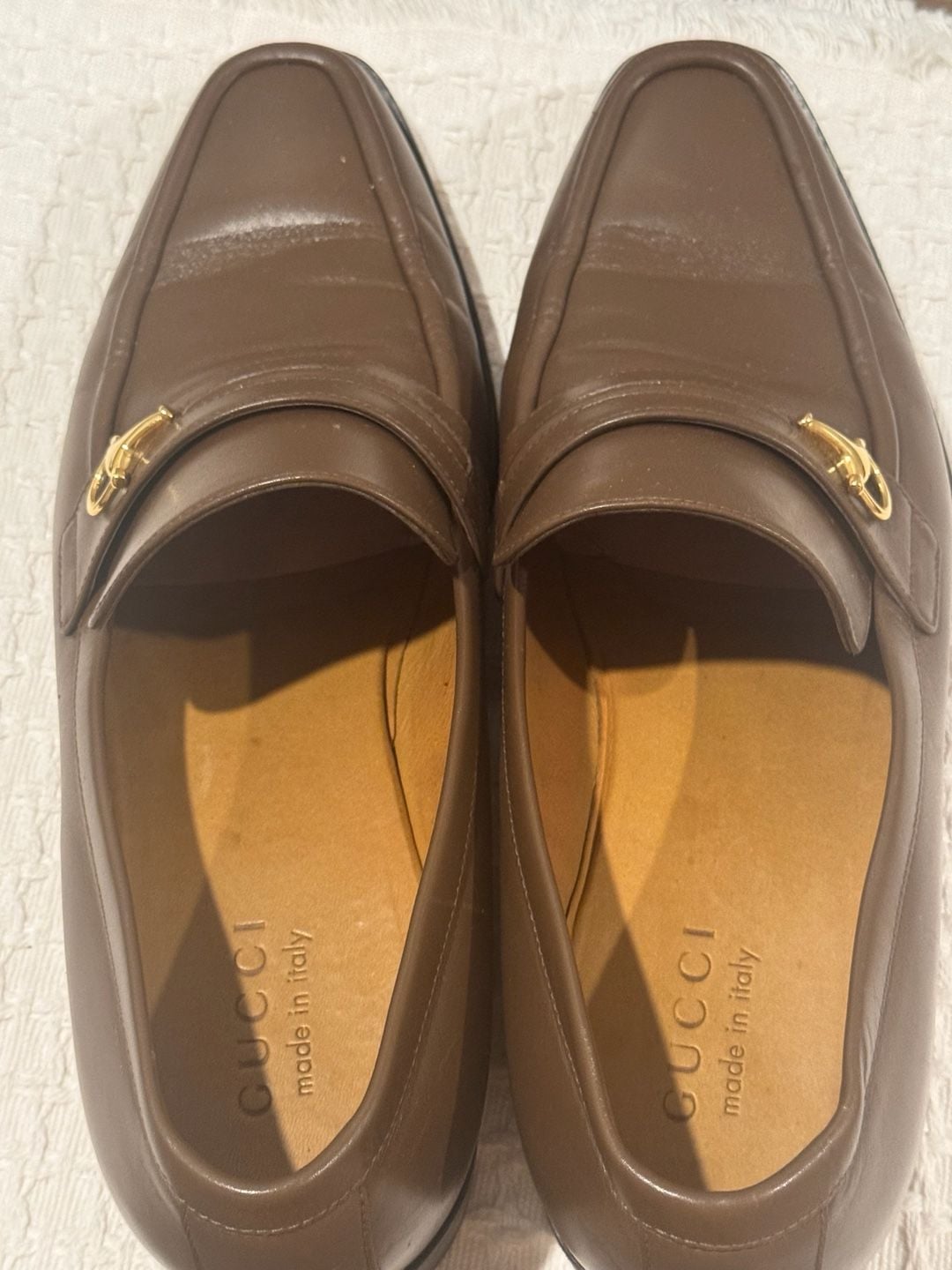 Gucci Brown Leather Horsebit Loafers Size 11 2