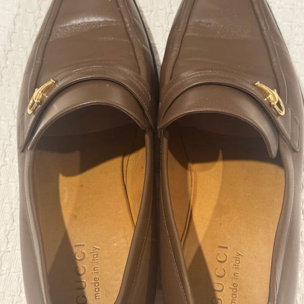 Gucci Brown Leather Horsebit Loafers Size 11
