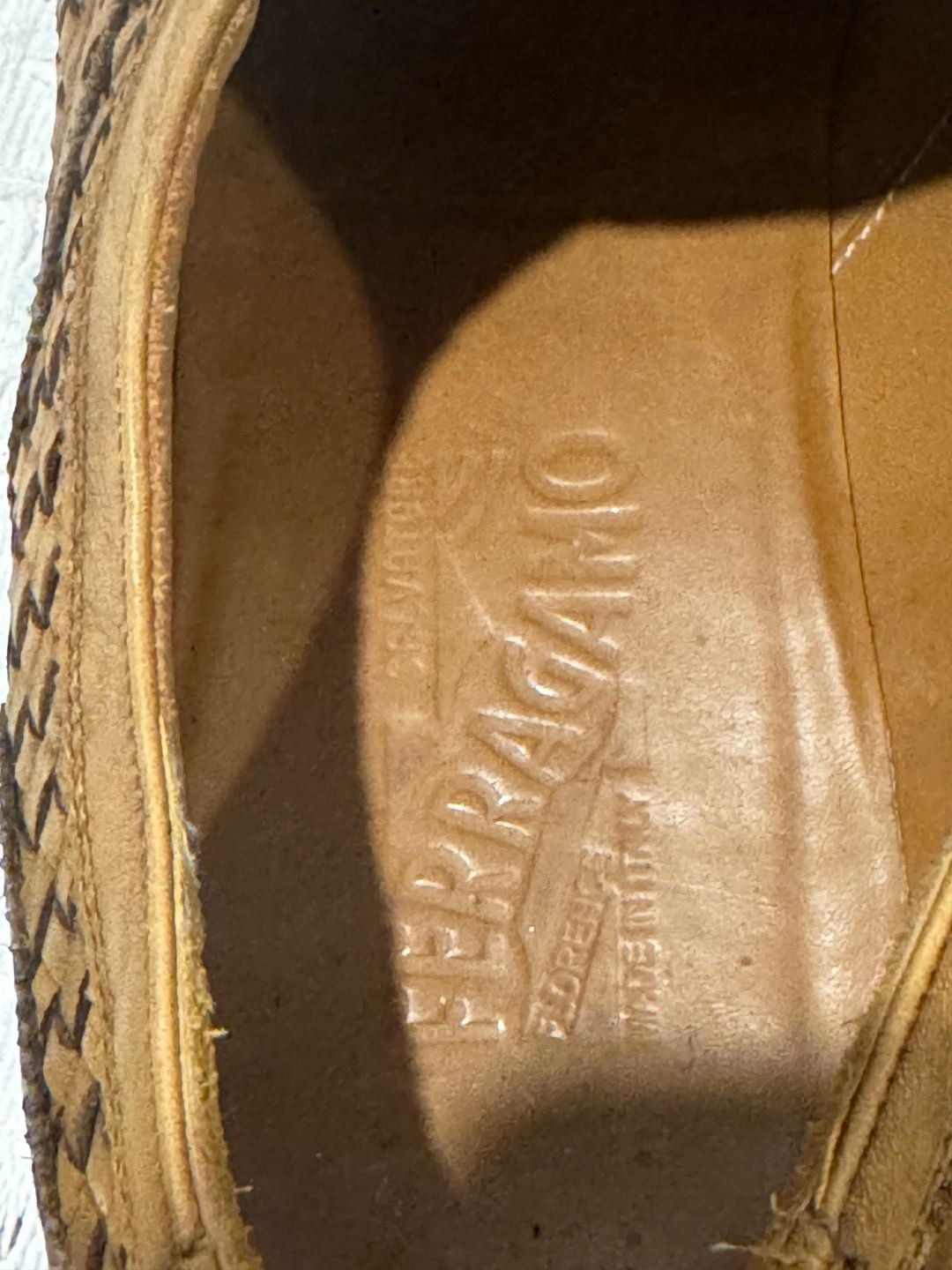 Salvatore Ferragamo Woven Leather Brogue Oxford Shoes Size 11.5 D 8