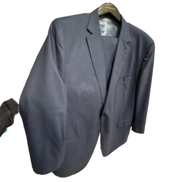 J.Hilburn Men's Blue Suit Vitale Barberis Canonico Super 150's Wool 55R