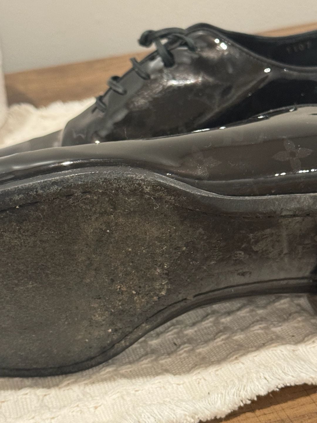 Louis Vuitton Monogram Patent Leather Oxford Shoes Size 10 2