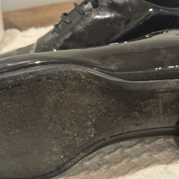 Louis Vuitton Monogram Patent Leather Oxford Shoes Size 10