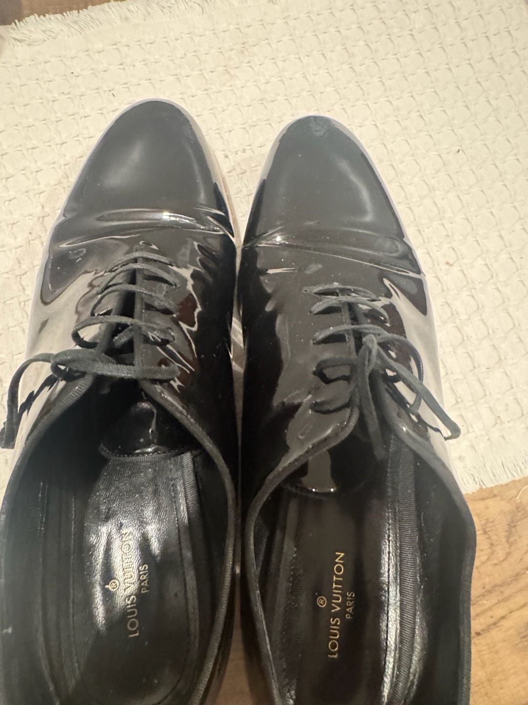 Louis Vuitton Monogram Patent Leather Oxford Shoes Size 10 6