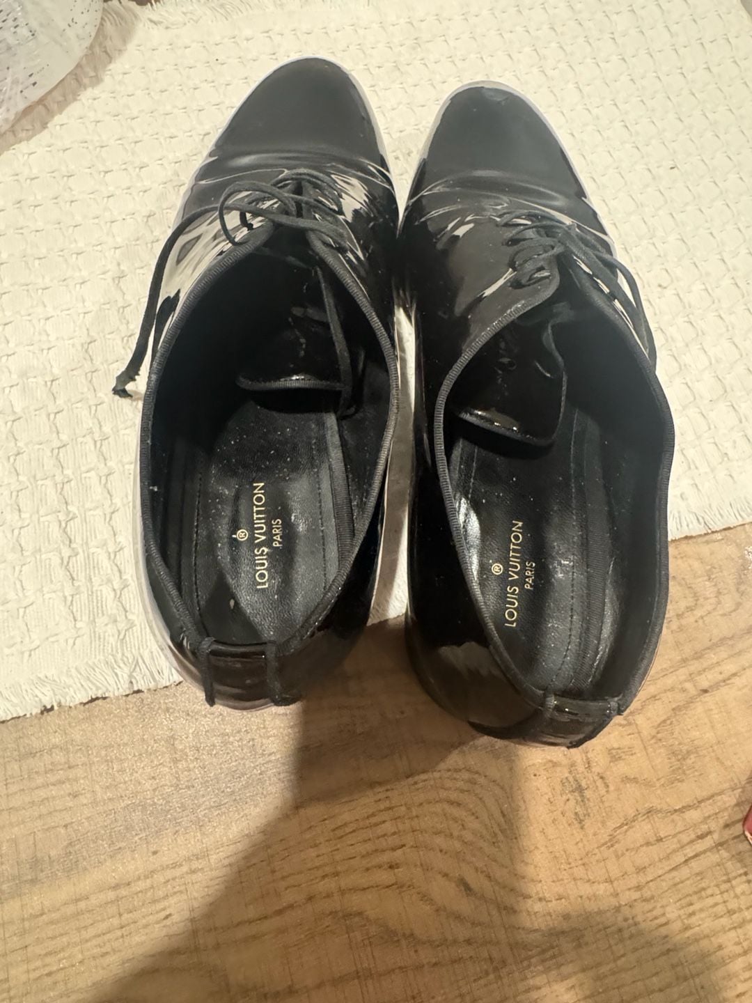 Louis Vuitton Monogram Patent Leather Oxford Shoes Size 10 8