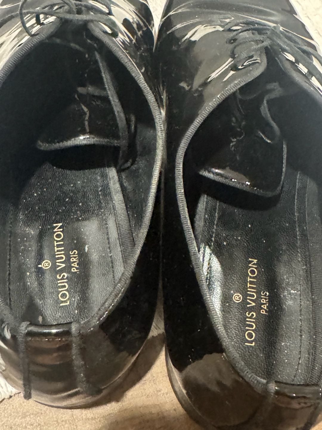 Louis Vuitton Monogram Patent Leather Oxford Shoes Size 10 9
