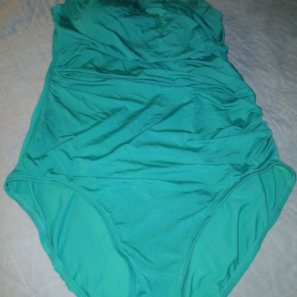 Jantzen Classics Teal Ruched One-Piece Swimsuit