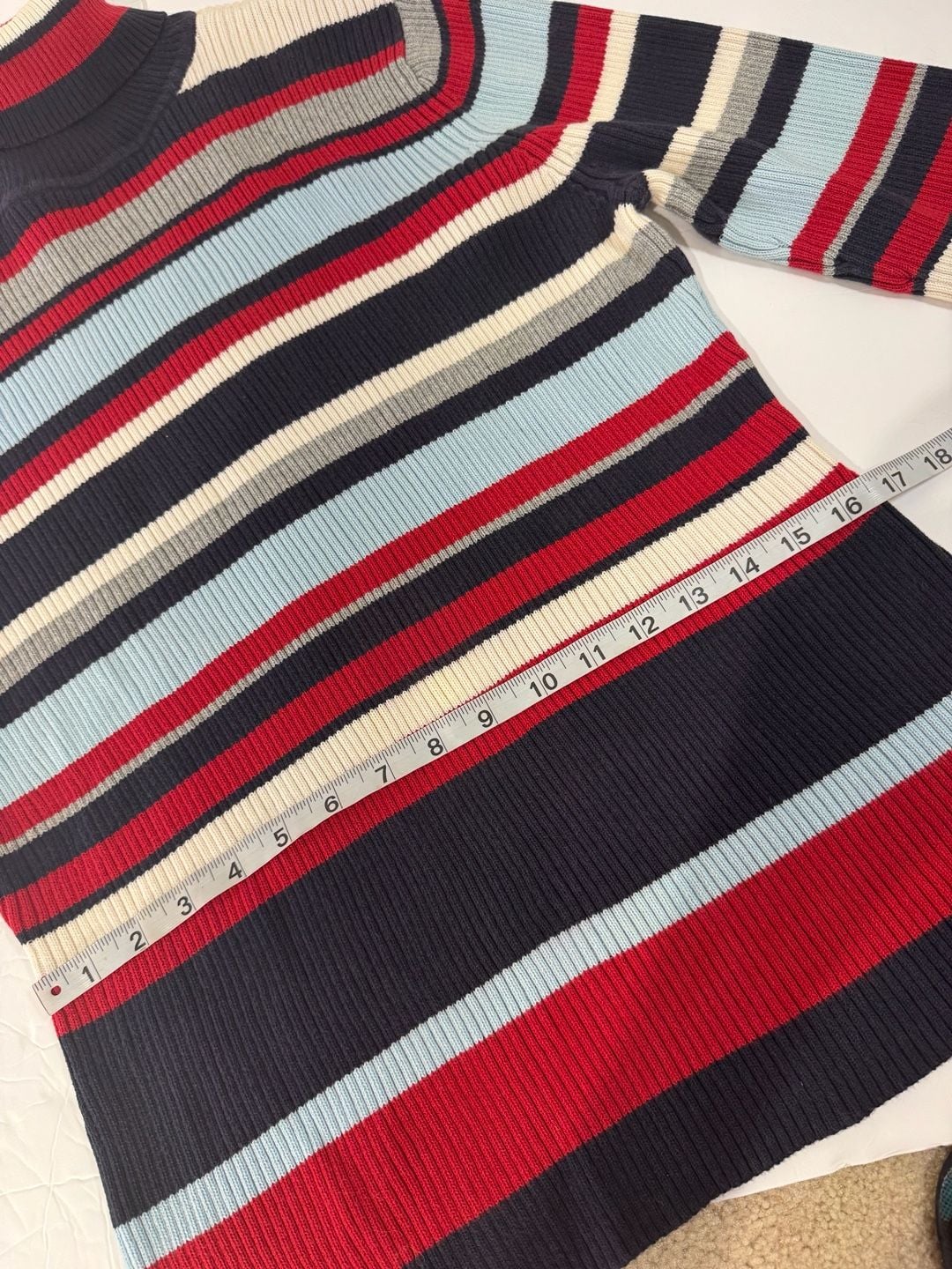 Tommy Hilfiger Jeans Striped Ribbed Turtleneck Sweater XL 7