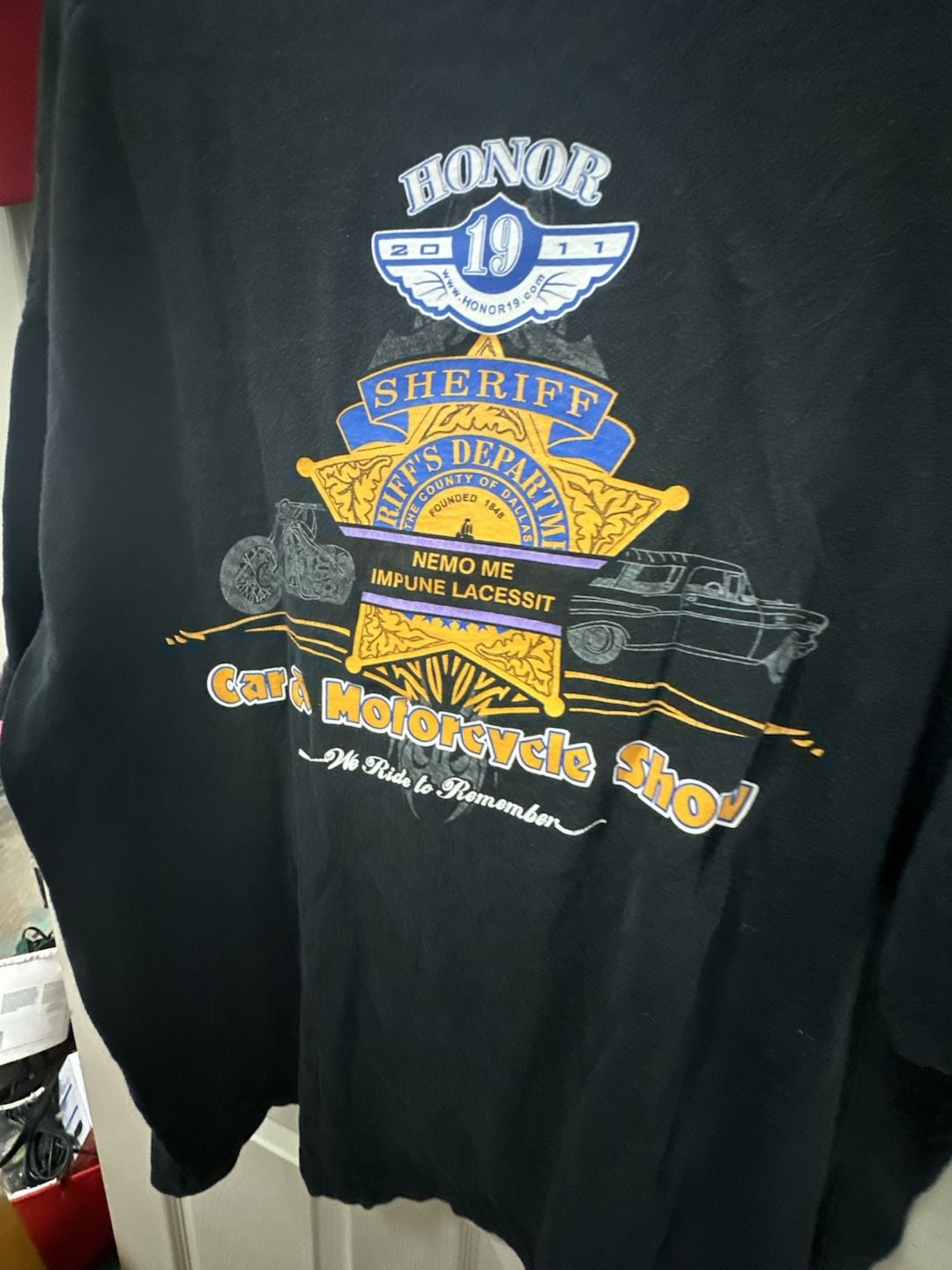 Dallas County Sheriff's Department Honor 19 Car & Motorcycle Show T-Shirt 5