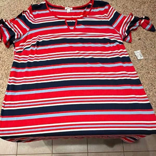 Westport 2X Red Navy Stripe Dress Fourth of July- New