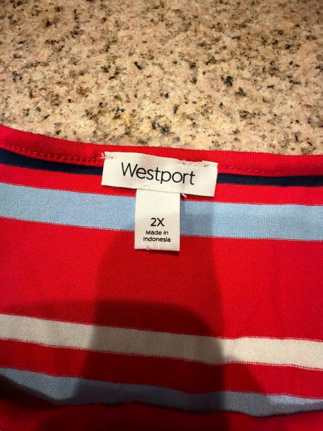 Westport 2X Red Navy Stripe Dress Fourth of July- New 3
