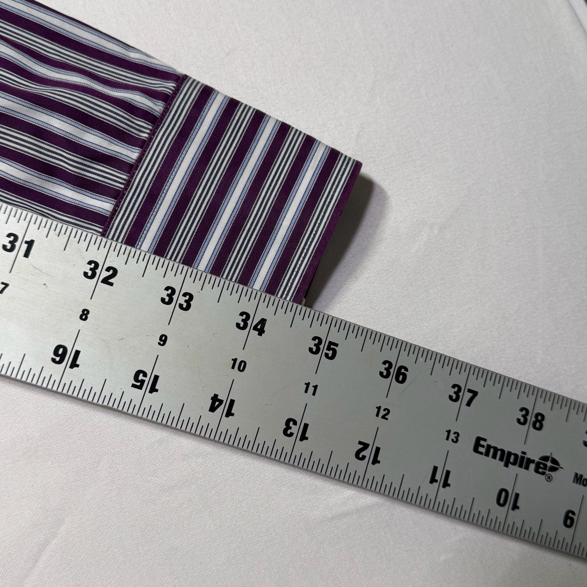 BOSS Hugo Boss Slim Fit Two Ply Striped Dress Shirt Size 16/41 10