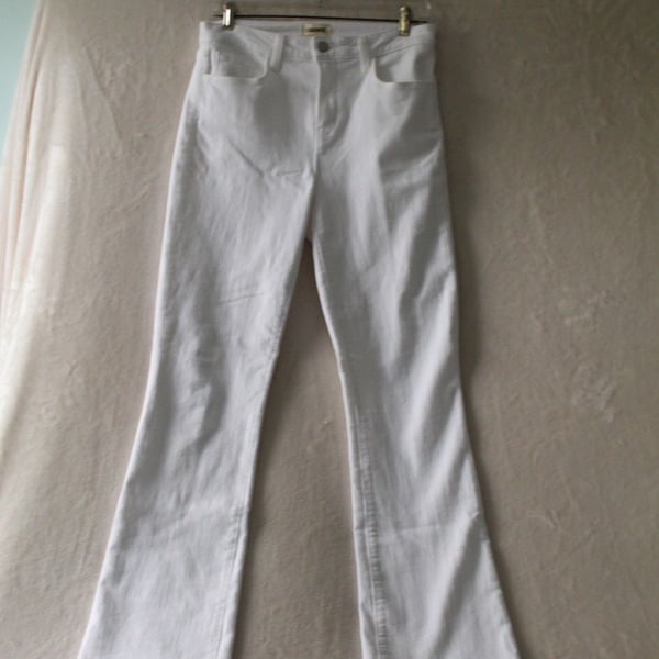L'AGENCE White Raw Hem Flare Jeans Size 29