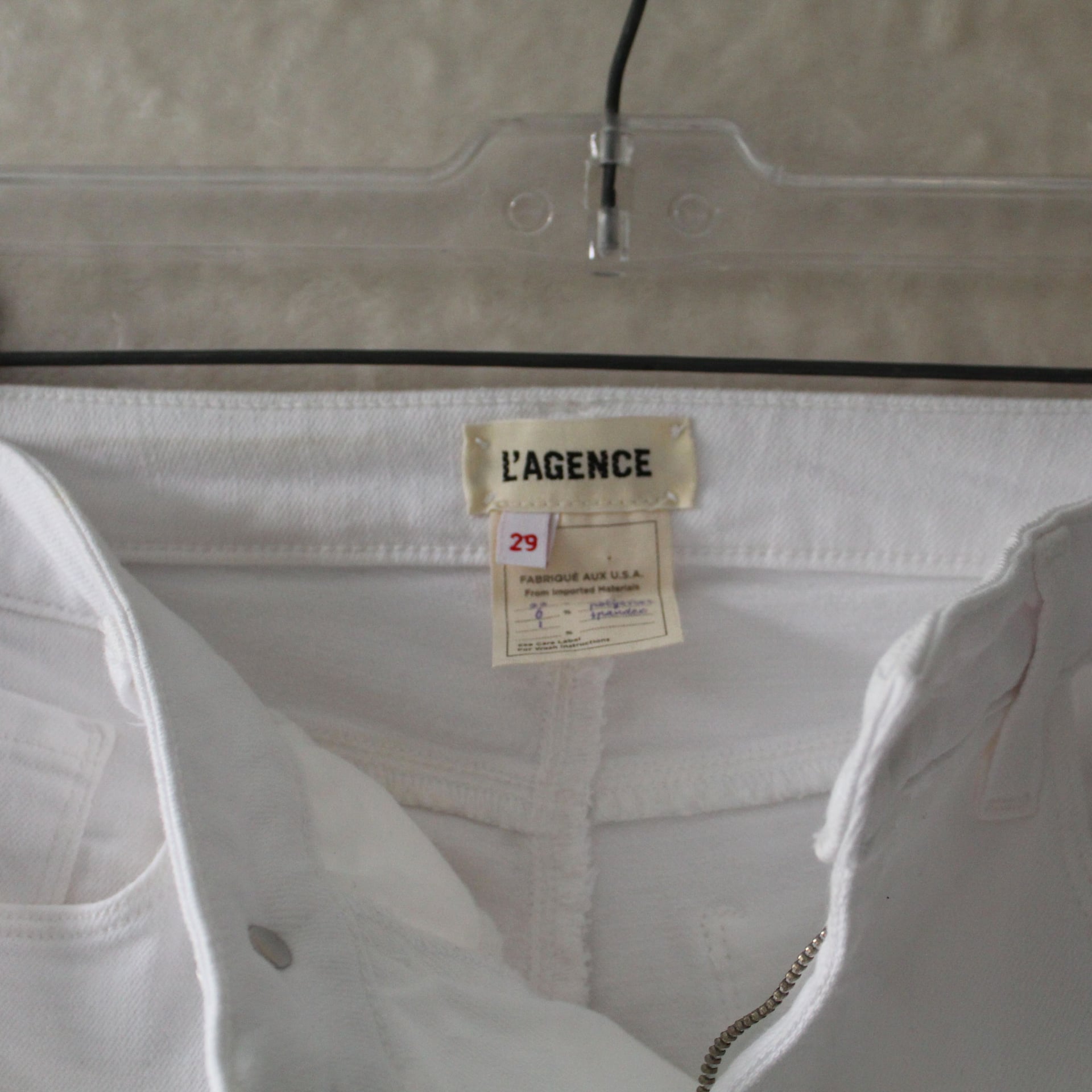 L'AGENCE White Raw Hem Flare Jeans Size 29 3