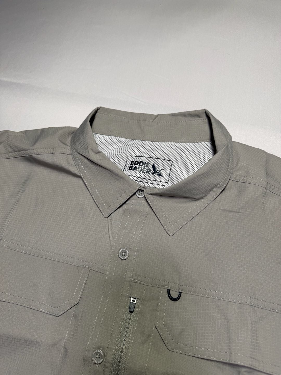 Eddie Bauer Woven Tech Shirt Short Sleeve Grey Size XXL 3