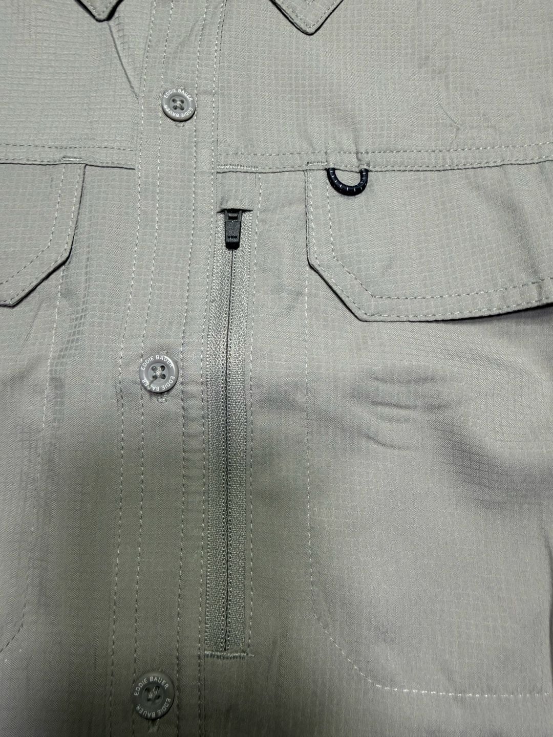 Eddie Bauer Woven Tech Shirt Short Sleeve Grey Size XXL 5