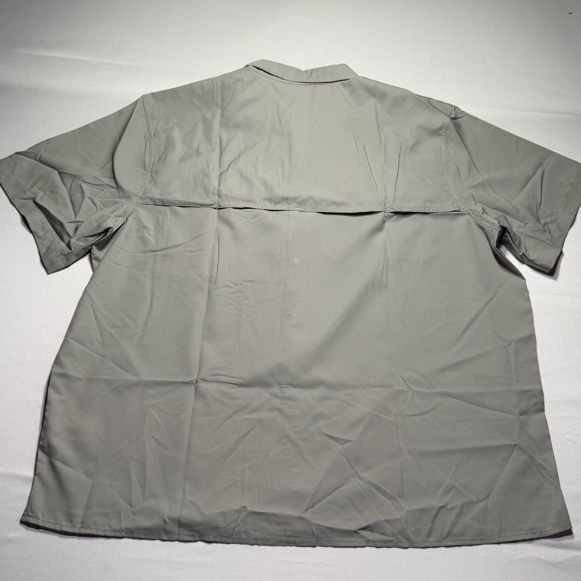 Eddie Bauer Woven Tech Shirt Short Sleeve Grey Size XXL 9